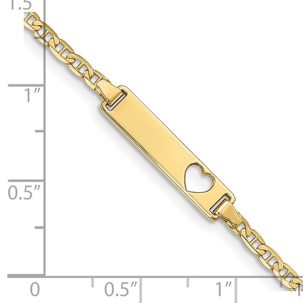 10KT Yellow Gold 7-inch 5.01MM Anchor Link ID Bracelet