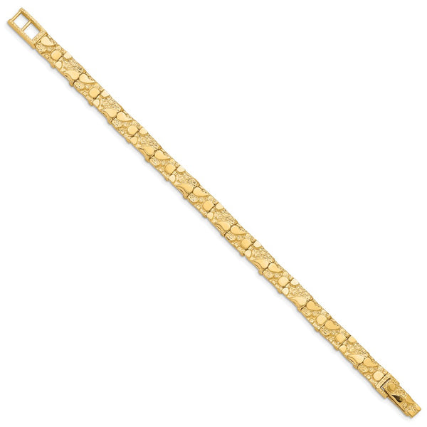 10KT Yellow Gold 8-inch 7MM Nugget Bracelet