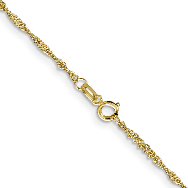 10KT Yellow Gold 16-inch 1.4MM Singapore Pendant Chain