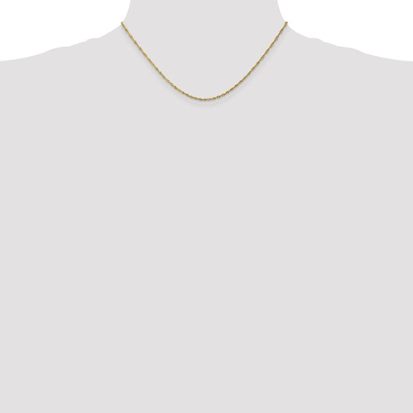 10KT Yellow Gold 16-inch 1.4MM Singapore Pendant Chain