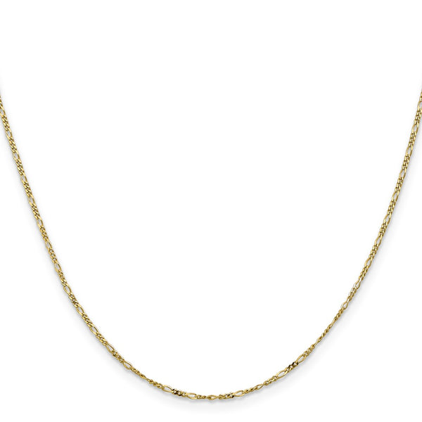 10KT Yellow Gold 24-inch 1.25MM Flat Figaro Pendant Chain