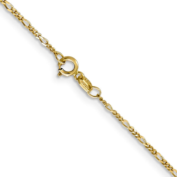 10KT Yellow Gold 18-inch 1.25MM Flat Figaro Pendant Chain