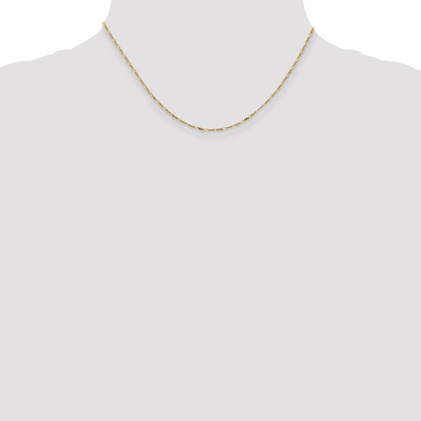 10KT Yellow Gold 16-inch 1.25MM Flat Figaro Pendant Chain