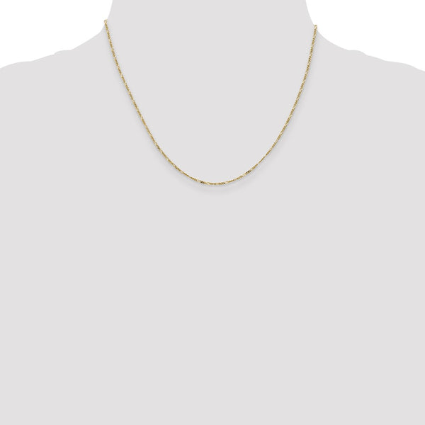 10KT Yellow Gold 18-inch 1.25MM Flat Figaro Pendant Chain