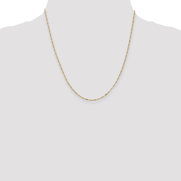 10KT Yellow Gold 20-inch 1.25MM Flat Figaro Pendant Chain