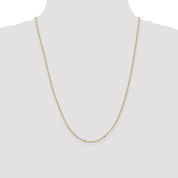 10KT Yellow Gold 24-inch 1.25MM Flat Figaro Pendant Chain