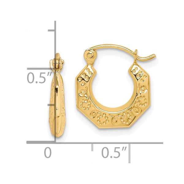 10KT Yellow Gold 8X2MM Hoop Earrings