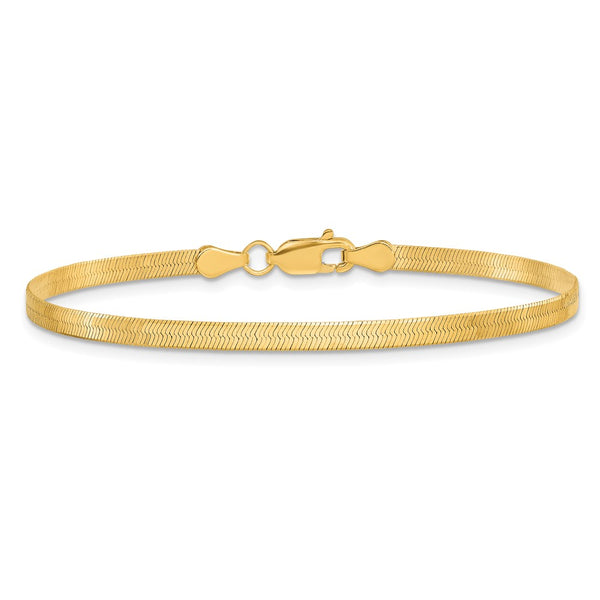 10KT Yellow Gold 8-inch 3MM Herringbone Bracelet