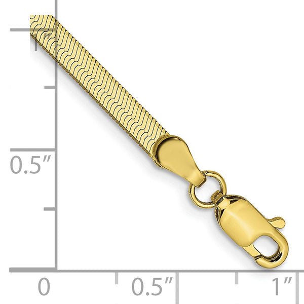 10KT Yellow Gold 8-inch 3MM Herringbone Bracelet