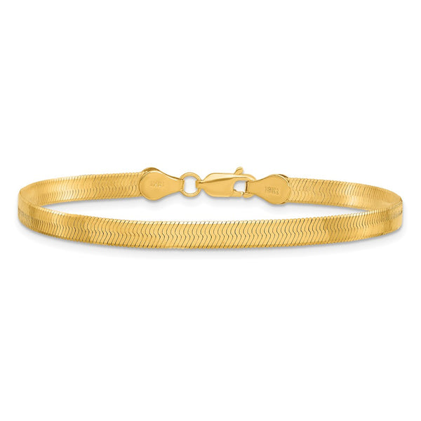 10KT Yellow Gold 7-inch 4MM Herringbone Bracelet