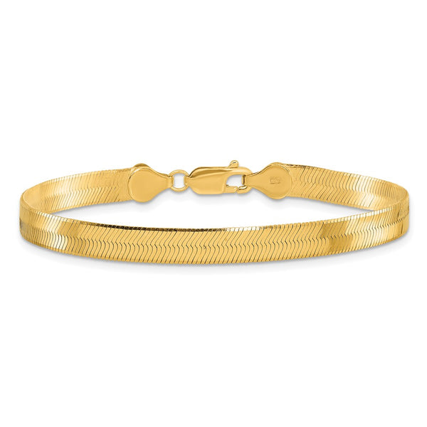 10KT Yellow Gold 7-inch 5.5MM Herringbone Bracelet