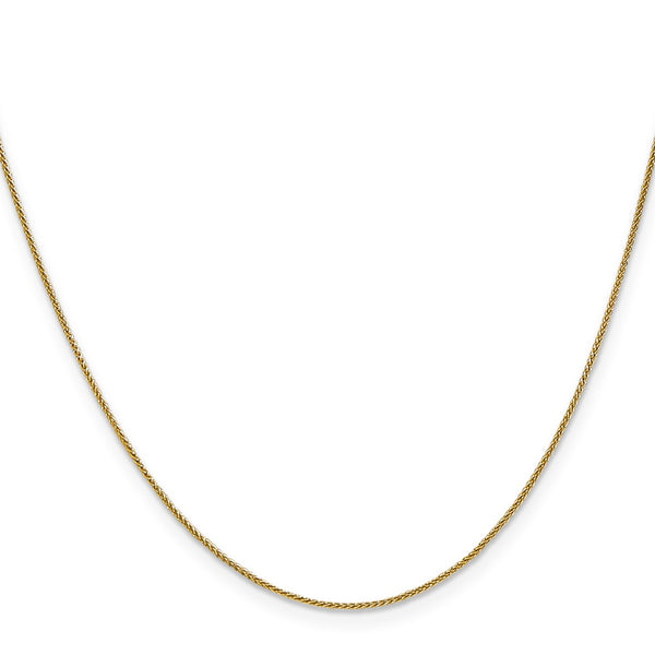 10KT Yellow Gold 20-inch 0.8MM Lobster Clasp Spiga Link Pendant Chain