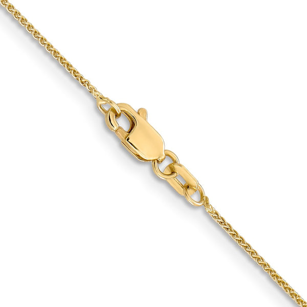 10KT Yellow Gold 20-inch 0.8MM Lobster Clasp Spiga Link Pendant Chain