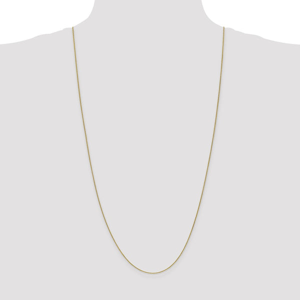 10KT Yellow Gold 30-inch 0.8MM Spiga Link Pendant Chain