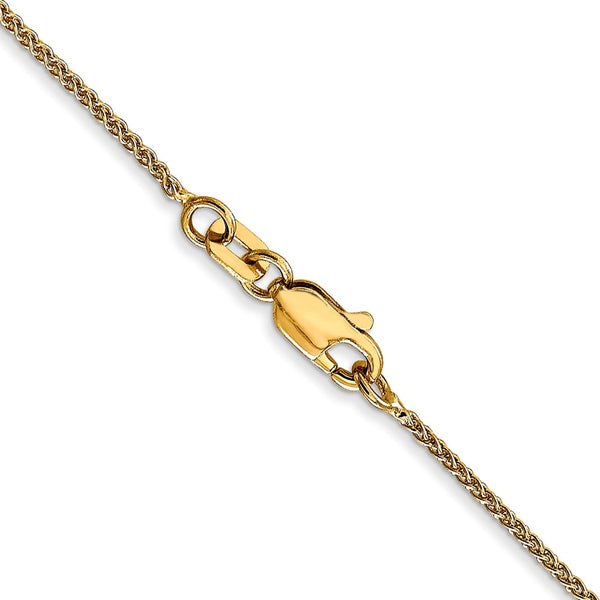 10KT Yellow Gold 16-inch 1MM Lobster Clasp Diamond-cut Spiga Link Chain