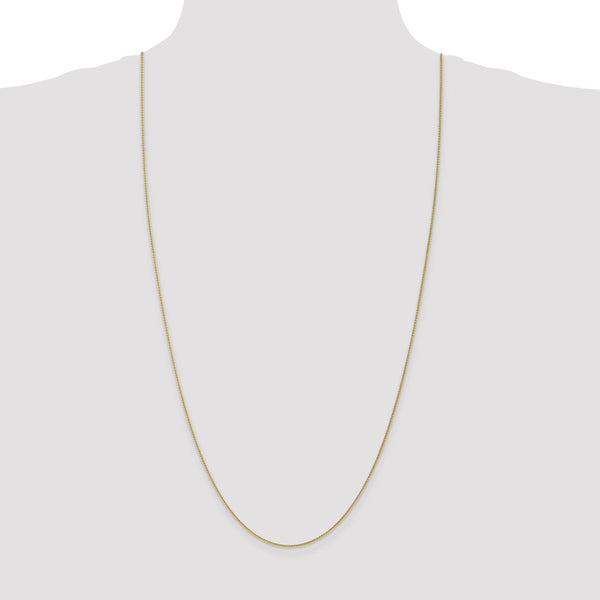 10KT Yellow Gold 30-inch 1MM Lobster Clasp Spiga Link Chain