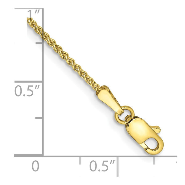 10KT Yellow Gold 10-inch 1.25MM Spiga Link Anklet