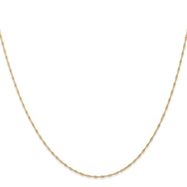 14KT Yellow Gold 20-inch 1MM Singapore Pendant Chain