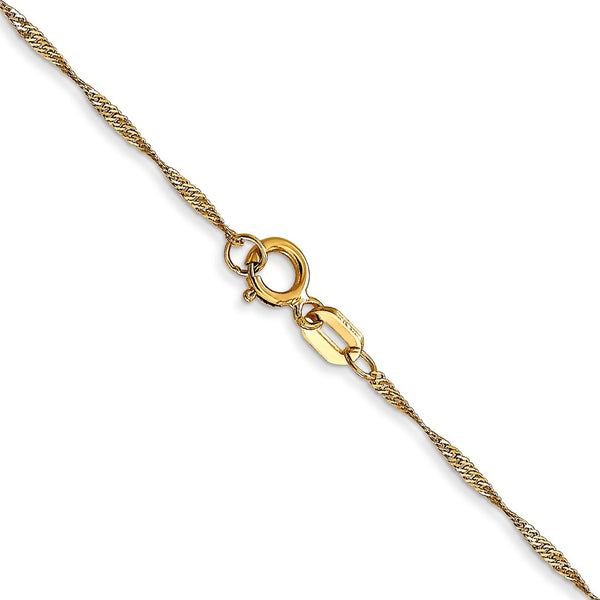 14KT Yellow Gold 20-inch 1MM Singapore Pendant Chain