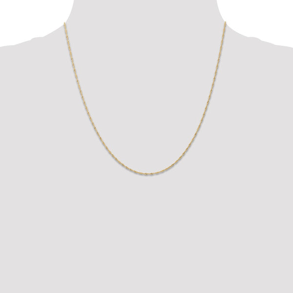 14KT Yellow Gold 20-inch 1MM Singapore Pendant Chain