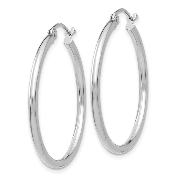 10KT White Gold 26X2MM Hoop Earrings