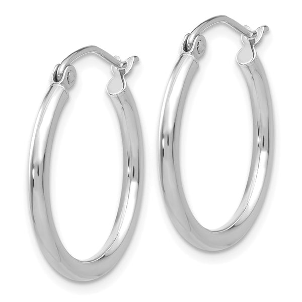 10KT White Gold 16X2MM Hoop Earrings