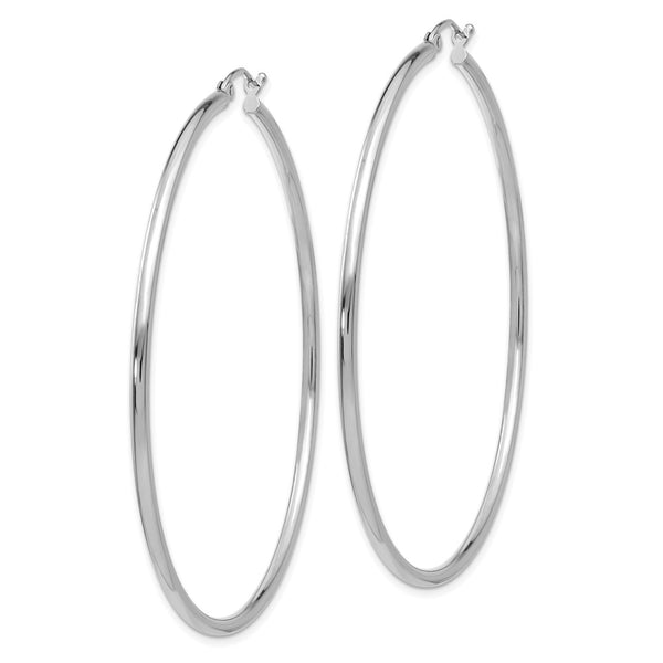 10KT White Gold 56X2MM Hoop Earrings