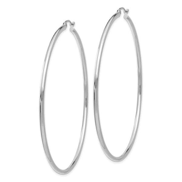 10KT White Gold 60X2MM Hoop Earrings