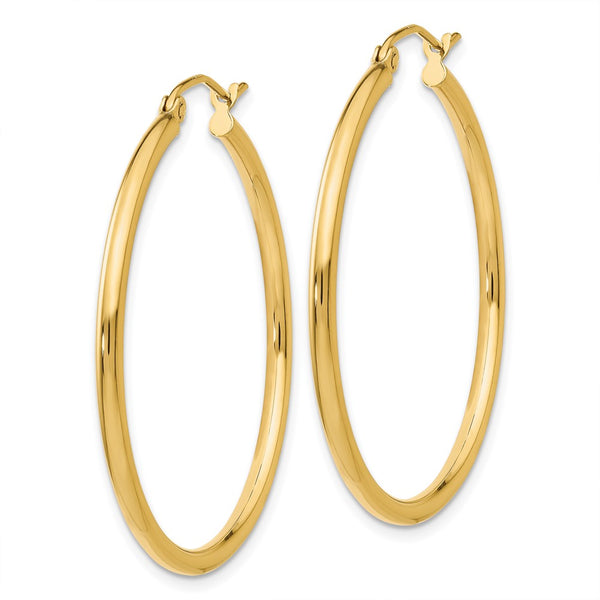 10KT Yellow Gold 31X2MM Hoop Earrings