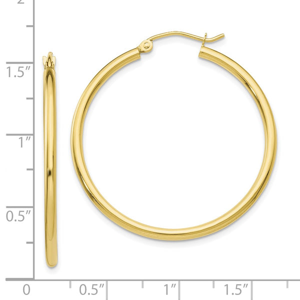 10KT Yellow Gold 31X2MM Hoop Earrings