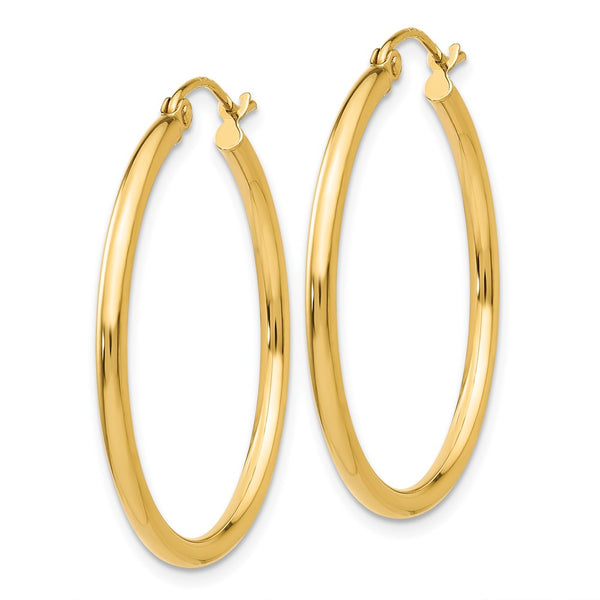 10KT Yellow Gold 26X2MM Hoop Earrings