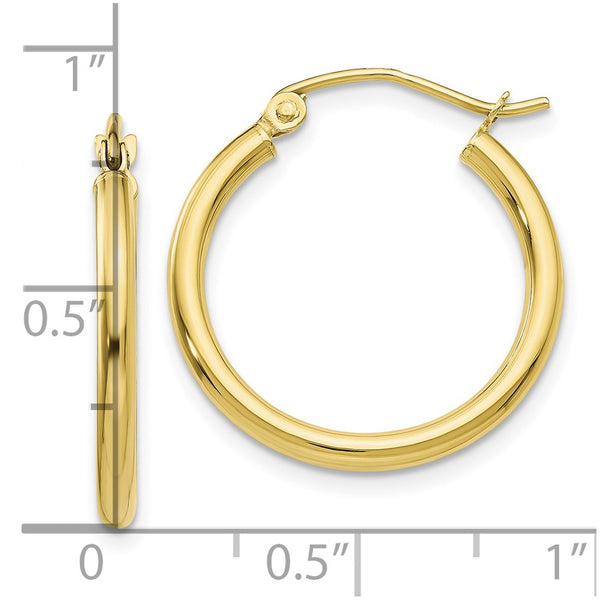 10KT Yellow Gold 16X2MM Hoop Earrings