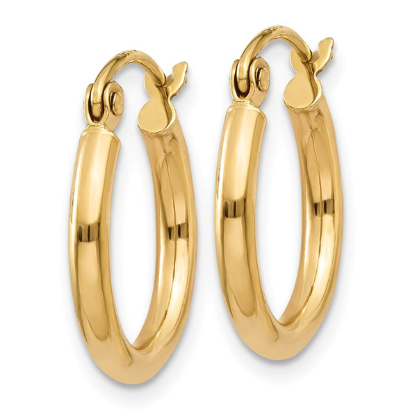 10KT Yellow Gold 11X2MM Hoop Earrings