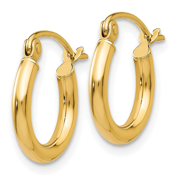 10KT Yellow Gold 9X2MM Hoop Earrings