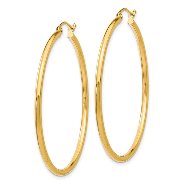 10KT Yellow Gold 42X2MM Hoop Earrings