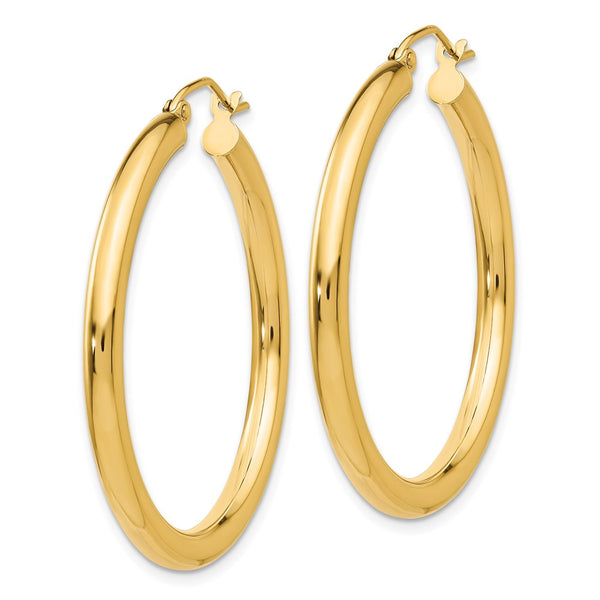 10KT Yellow Gold 30X3MM Hoop Earrings