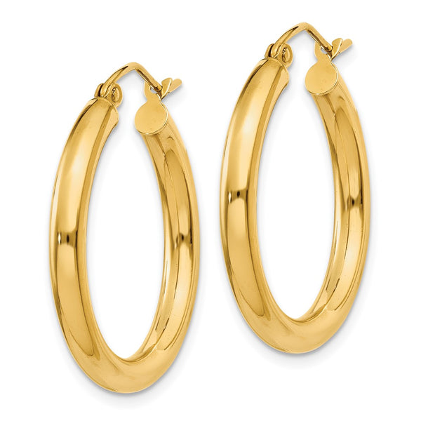 10KT Yellow Gold 20X3MM Hoop Earrings