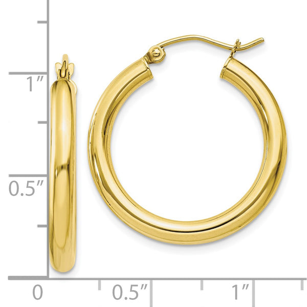 10KT Yellow Gold 20X3MM Hoop Earrings