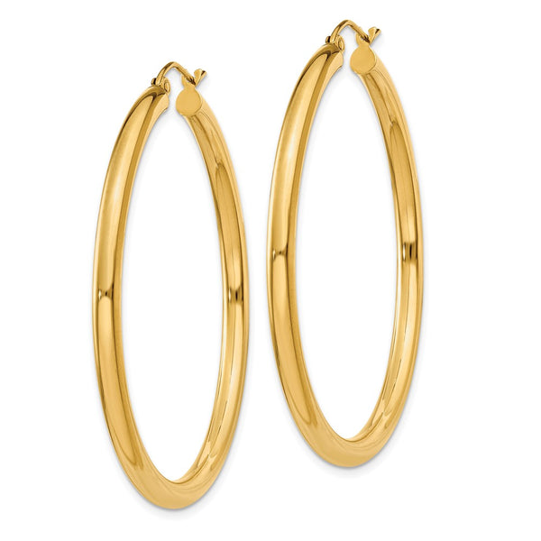 10KT Yellow Gold 40X3MM Hoop Earrings