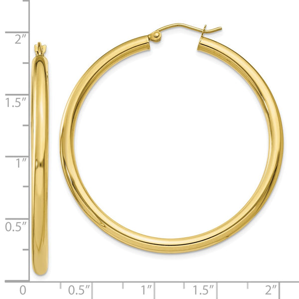 10KT Yellow Gold 40X3MM Hoop Earrings