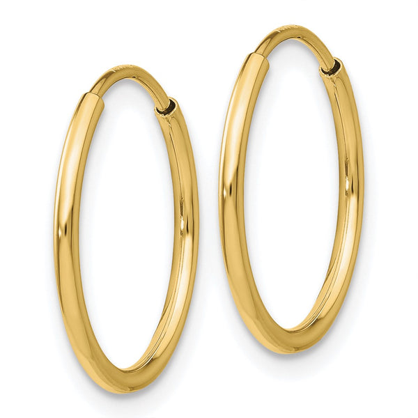 10KT Yellow Gold 20X1.2MM Endless Hoop Earrings