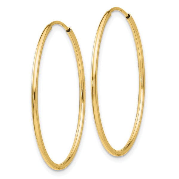 10KT Yellow Gold 30X1.2MM Endless Hoop Earrings