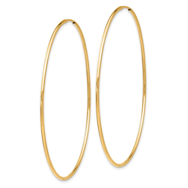 10KT Yellow Gold 58X1.2MM Endless Hoop Earrings