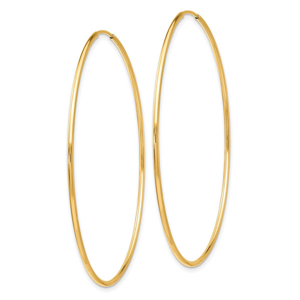 10KT Yellow Gold 54X1.2MM Endless Hoop Earrings