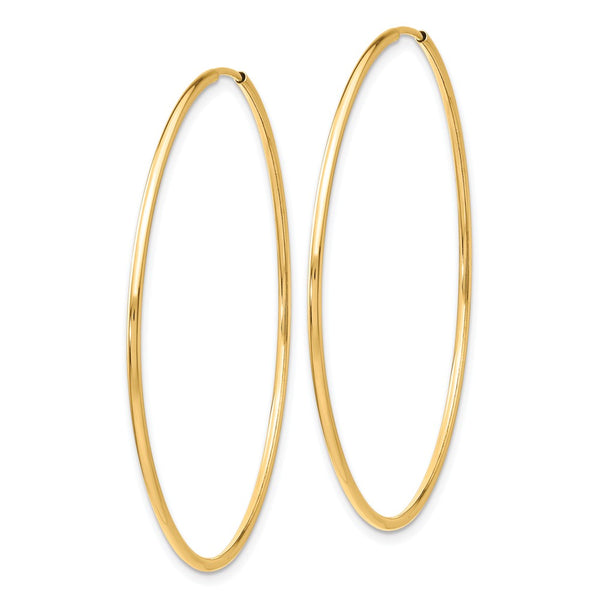 10KT Yellow Gold 45X1.2MM Endless Hoop Earrings