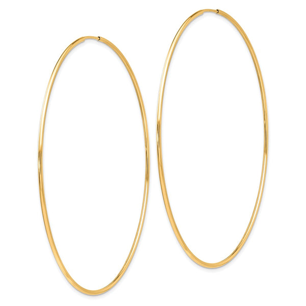 10KT Yellow Gold 68X1.2MM Endless Hoop Earrings