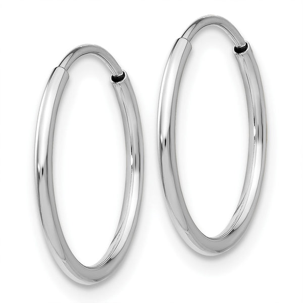 10KT White Gold 17X1.2MM Endless Hoop Earrings