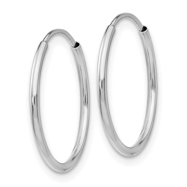 10KT White Gold 20X1.2MM Endless Hoop Earrings