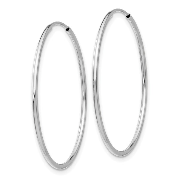 10KT White Gold 37X1.2MM Endless Hoop Earrings