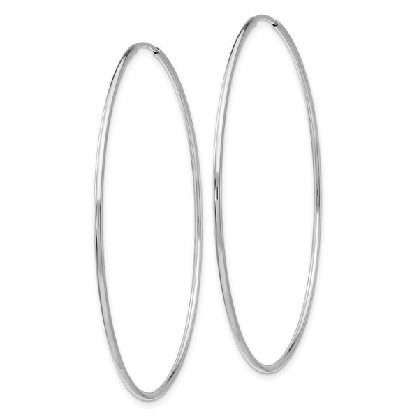 10KT White Gold 59X1.2MM Endless Hoop Earrings